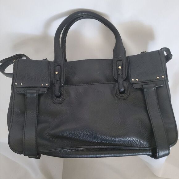 Vince Camuto Women’s Leather Satchel Black Medium Handbag Top-Grain Tote Classic - Picture 10 of 11